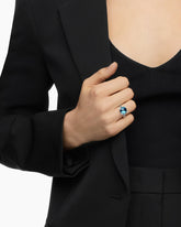 Chatelaine® Ring in Sterling Silver with Hampton Blue Topaz and Diamonds, 11mm